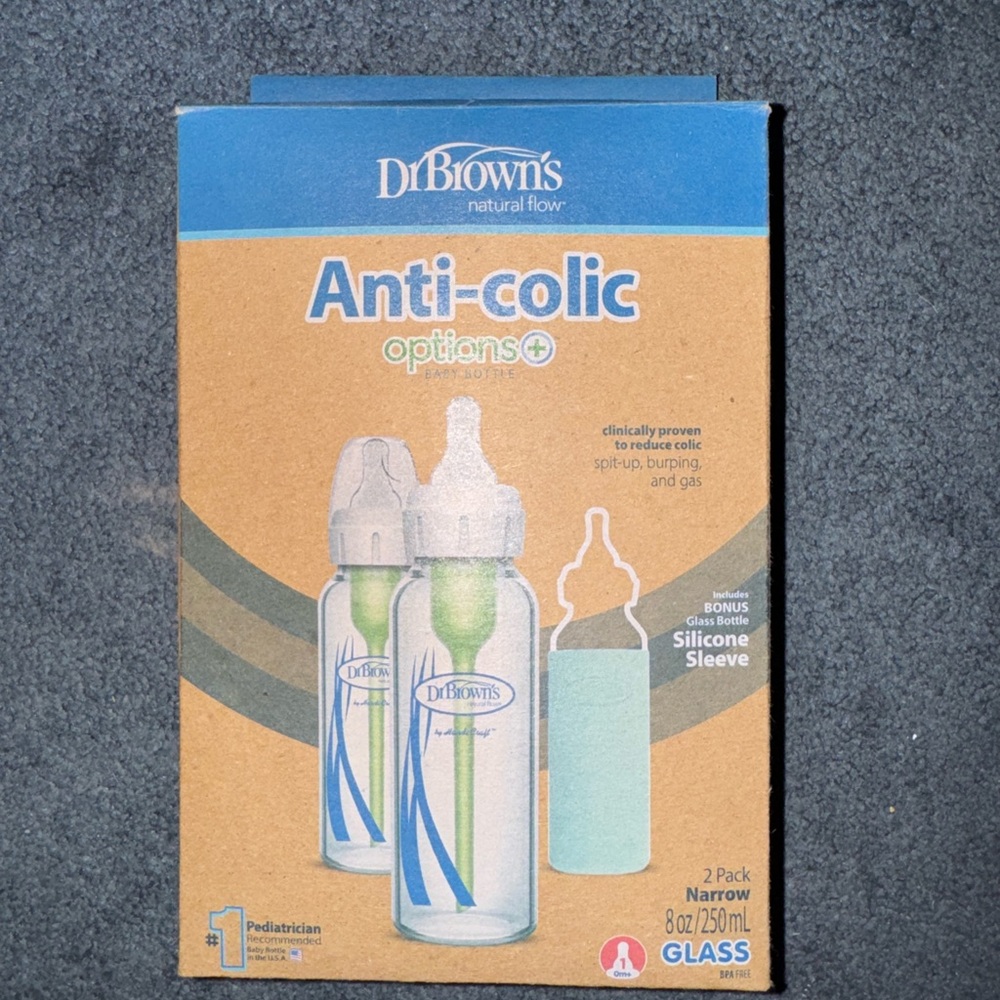 Dr. Brown's Anti-Colic Options+ Baby Bottles - Green (Glass)
